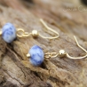 Sodalith-Linsen-Edelstahlohrhaken (vergoldet) in Blau und Weiß