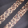2m Schrägband Leo-Design 25 mm beige - braun vorgefalzt