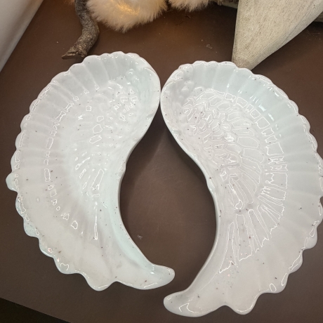 Schälchen Engelsflügel Handemade Neu Resin 13 cm lang 