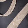 Gurtband Fischgrät beige & natur doppelt Zickzack 38 / 40 mm