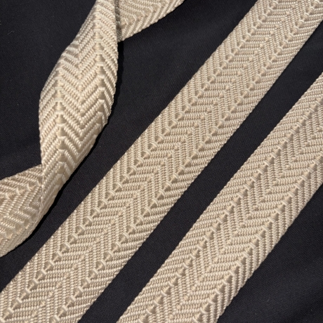 Gurtband Fischgrät beige & natur doppelt Zickzack 38 / 40 mm