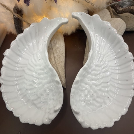 Schälchen Engelsflügel Handemade Neu Resin 13 cm lang 