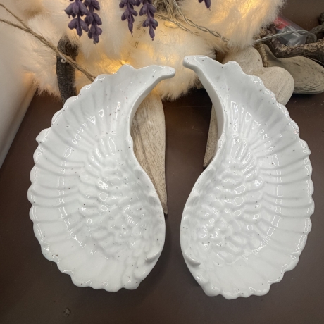 Schälchen Engelsflügel Handemade Neu Resin 13 cm lang 