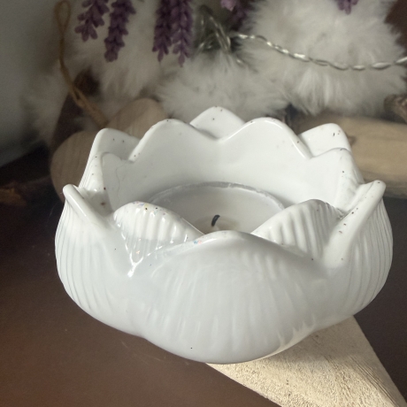 Handmade Teelichthalter Lotus Blüte  3 zur Auswahl Neu 