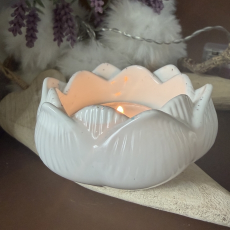 Handmade Teelichthalter Lotus Blüte  3 zur Auswahl Neu 