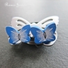 Holzohrstecker Schmetterling Ohrstecker blau silberfarbig