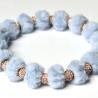 Luxuriöse Perlenkette für Hunde in Blau: Teddy Plüsch Halskette