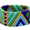Miyuki-Delica-Glasperlen-Bandring in Grün, Blau, Türkis und Gold