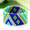 Miyuki-Delica-Glasperlen-Bandring in Grün, Blau, Türkis und Gold