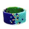 Miyuki-Delica-Glasperlen-Bandring in Grün, Blau, Türkis und Gold