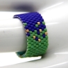 Miyuki-Delica-Glasperlen-Bandring in Grün, Blau, Türkis und Gold