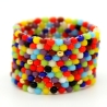 Rocailles-Glasperlen-Bandring in Kunterbunt und Gold