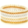 Miyuki-Delica-Glasperlen-Bandring in Weiß, Beige und Silber