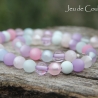 kurze Polaris-Kugel-Halskette in Rosa, Violett und Aquablau