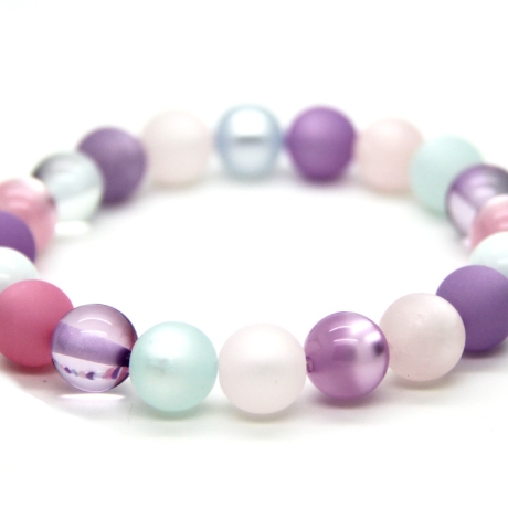 Polaris-Kugel-Armband (elastisch) in Rosa, Violett und Aquablau
