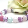 Polaris-Kugel-Armband (elastisch) in Rosa, Violett und Aquablau