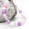 Polaris-Kugel-Armband (elastisch) in Rosa, Violett und Aquablau