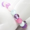 Polaris-Kugel-Armband (elastisch) in Rosa, Violett und Aquablau