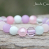 Polaris-Kugel-Armband (elastisch) in Rosa, Violett und Aquablau