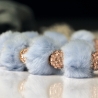 Luxuriöse Perlenkette für Hunde in Blau: Teddy Plüsch Halskette