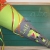 Schultüte Dino T-Rex mit Namen, Stoff, grün grau, Zuckertüte