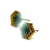Miyuki-Delica-Glasperlen-Ohrstecker (Edelstahl) in Mint und Gold