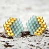 Miyuki-Delica-Glasperlen-Ohrstecker (Edelstahl) in Mint und Gold