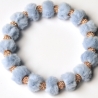 Luxuriöse Perlenkette für Hunde in Blau: Teddy Plüsch Halskette