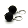 Polaris-Kugel-Edelstahlcreolen (silbrig) in Schwarz, Accessoire