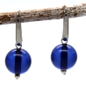Polaris-Kugel-Edelstahlohrhaken (silbrig) in transparentem Blau