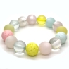 Polaris-Kugel-Armband (elastisch) in Rosa, Grün, Weiß und Aqua