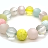 Polaris-Kugel-Armband (elastisch) in Rosa, Grün, Weiß und Aqua