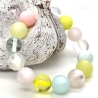 Polaris-Kugel-Armband (elastisch) in Rosa, Grün, Weiß und Aqua
