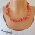 Edelstein Kette Koralle orange goldfarben Collier