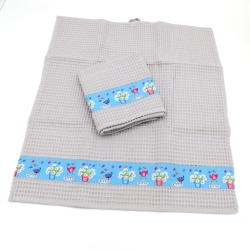 Geschirrtücher Waffelpiqué 2er Set Baumwolle 52x43 cm blau