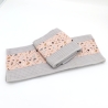 Küchentücher Waffelpiqué 2er Set Baumwolle 52x43 cm grau rosa