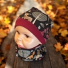 Mütze und Loop Set Kinder Waldtiere Herbst Mütze Jersey Halssocke