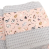 Küchentücher Waffelpiqué 2er Set Baumwolle 52x43 cm grau rosa