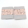 Küchentücher Waffelpiqué 2er Set Baumwolle 52x43 cm grau rosa
