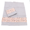 Küchentücher Waffelpiqué 2er Set Baumwolle 52x43 cm grau rosa