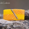 Miyuki-Delica-Glasperlen-Bandring in Gelb, Orange und Silber
