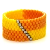 Miyuki-Delica-Glasperlen-Bandring in Gelb, Orange und Silber