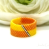 Miyuki-Delica-Glasperlen-Bandring in Gelb, Orange und Silber