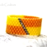 Miyuki-Delica-Glasperlen-Bandring in Gelb, Orange und Silber