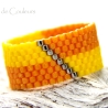Miyuki-Delica-Glasperlen-Bandring in Gelb, Orange und Silber