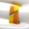 Miyuki-Delica-Glasperlen-Bandring in Gelb, Orange und Silber