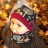 Mütze und Loop Set Kinder Waldtiere Herbst Mütze Jersey Halssocke