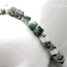 Baumachat-Würfel-Armband (eleastisch) in Grün und Weiß marmoriert
