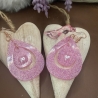 Handgefertigte Epoxidharz-Ohrringe „Pink Sparkle Heart“