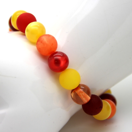 Polaris-Kugel-Armband (elastisch) in Rot, Gelb und Orange